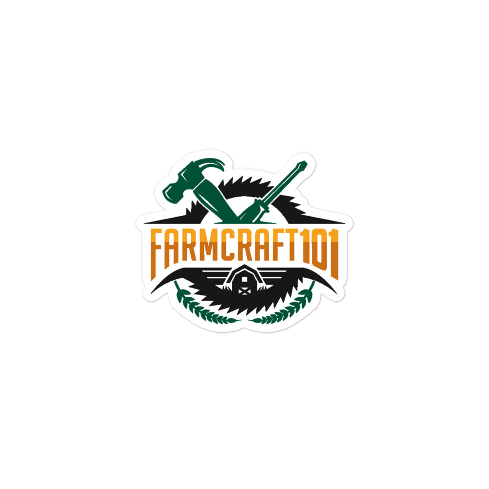 FarmCraft101 Logo Color Bubble-free stickers